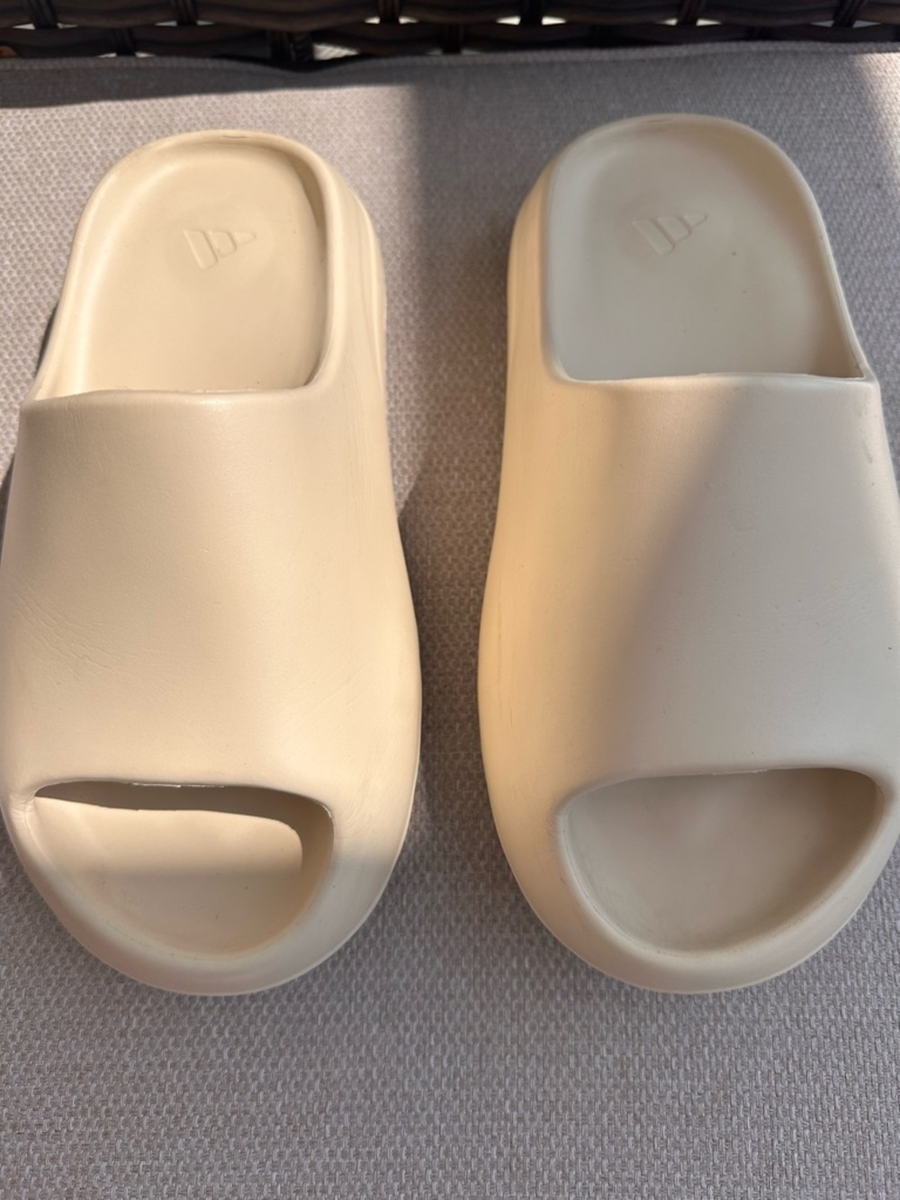 Cream Slide Sandals - Minimal Slip-On Style